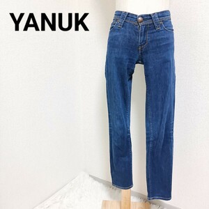 ヤヌーク YANUK パトリシア 美品 デニムパンツ ジーンズ ジーパン ボトムス ストレート インディゴブルー 23 Sサイズ相当 レディース