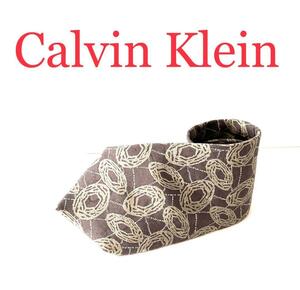 １円　美品　Calvin Klein カルバンクライン　柄ネクタイ　メンズ