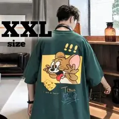 半袖 tシャツ グリーン ビックシルエット アメコミ グラフィック XXL