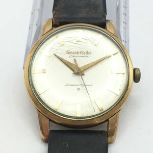 ○B242-12 SEIKO/セイコー Grand Seiko グランドセイコー クロノメーター 3針 メンズ 手巻き 腕時計 レザーベルト J14H-156E 稼働品