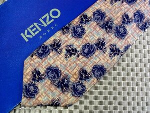 ♪32741C♪良品【花 植物 柄】ケンゾー【KENZO】ネクタイ