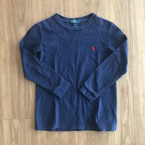 ポロラルフローレン　ロゴ刺繍　キッズ長袖ロングTシャツ 紺130cm POLO RALPH LAUREN