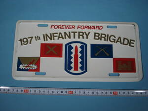 アメリカ 第197歩兵旅団 飾りプレート 197th INFANTRY BRIGADE PLATE (中古・美品)