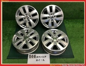 【送料無料】MK53S スペーシア HV 前期 純正 アルミホイール 14×4.5J+45 4穴-100 4本セット シルバー 流用/冬用/スタッドレス用などにも♪