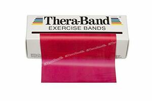 TheraBand セラバンド 赤 レッド ミディアム （強度：0） 標準サイズ（幅約 12.5cm × 長さ 5.5 m）