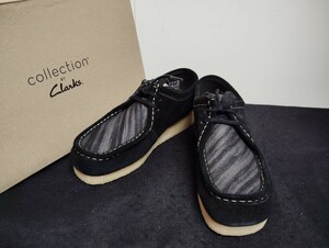 新品Clarks(クラークス) パドモラ オックスフォードカジュアルシューズブラックコンビ24.5cmレディース本革本皮ワラビーモカシン