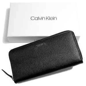 ☆匿名発送☆新品タグ付き 海外限定 CALVIN KLEIN Zip Wallet カルバンクライン CK 長財布 レザー ラウンド ファスナー ウォレット男女兼用