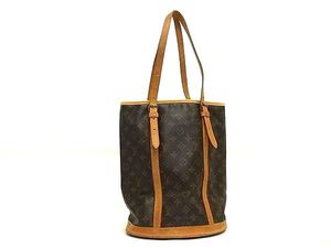 1円 ■美品■ LOUIS VUITTON ルイヴィトン M42236 モノグラム バケットGM バケツ型 トートバッグ ショルダー 肩掛け ブラウン系 BN1411