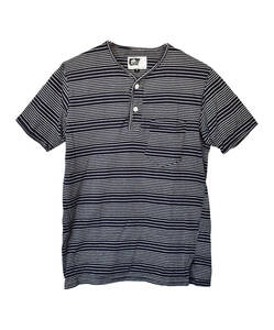 Engineered Garments ボーダーTシャツ　ヘンリーネック　ポケットTシャツ　857