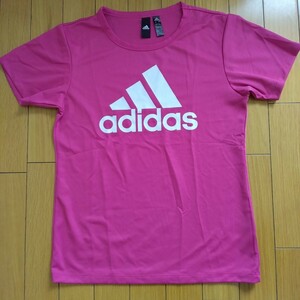 adidas　アディダス　ビッグロゴ　半袖Tシャツ　ピンク　レディースM