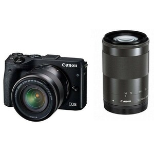 中古 １年保証 美品 Canon EOS M3 18-55mm 55-200mm ダブルズームキット ブラック