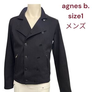 美品　アニエスベー　コットン　ジャケット　黒、ブラック　メンズ　1、S. agnes b. M5M164