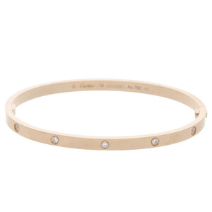 カルティエ ブレスレット LOVE BRACELET SM ラブブレス サイズ:18 K18PG10Pダイヤモンドラブブレスレット 中古 GZ11