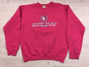 Caesars Palace ラスベガス ホテル カジノ スーベニア アメカジ レトロ オールド古着 スウェット トレーナー メンズ S ピンク