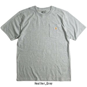 (SALE)Carhartt(カーハート)Tシャツ 半袖 ポケット ポケT 定番 ワークウェア ルーズフィット メンズ K87 Heather_Grey L ca32-k87-hgy-l★1
