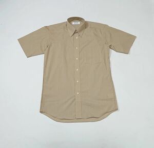 (未使用) ALPHA CUBIC // 形態安定 半袖 ストライプ柄 シャツ・ワイシャツ (ライトブラウン系) サイズ 38-M