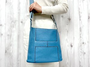 極美品 HERMES エルメス グッドニュース PM ショルダーバッグ バッグ レザー ブルージーン 79653Y