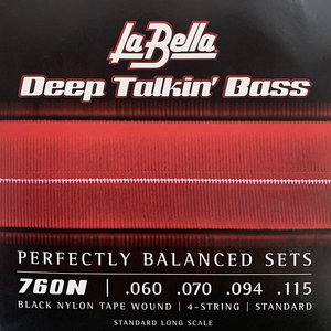 ラベラ 弦 1セット La Bella 760N Black Nylon Tape Wound 60-115 エレキベース弦