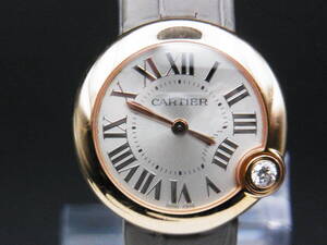 中古腕時計480【Cartier】 カルティエ バロンブラン ドゥ カルティエ WGBL004 AU750 K18PG ダイア　グレークロコ