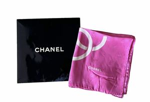 シャネル　 CHANEL 　大判スカーフ　ココマーク 　シルク　ピンク