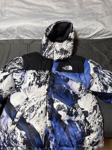 美品 Supreme シュプリーム 17AW THE NORTH FACE 雪山柄 マウンテン バルトロ ダウン ジャケット Mountain Baltoro Jacket コラボ L