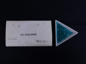 4724△未使用 チェコビーズ M.C.GLASS BEADS BLUE ZIRCON ブルージルコン