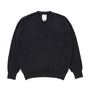 visvim FW24 SELMER V-NECK KNIT CASHMERE BLACK 2 AMPLUS TURTLENECK