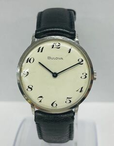 L233-I55-1030 ◎ BULOVA ブローバ 1-599247 メンズ 手巻き 腕時計 稼働