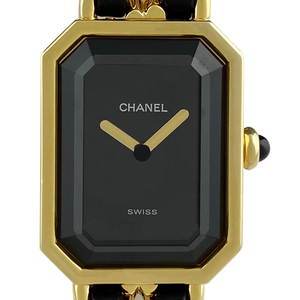 シャネル CHANEL プルミエール Sサイズ H0001 腕時計 SS レザー クォーツ ブラック レディース 【中古】