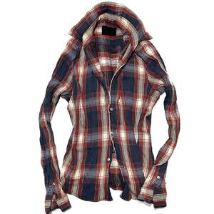 定価3.9万 junhashimoto DURALUMIN WRINKLE CHECK SHIRTS 2 ジュンハシモト ジュラルミンボタンチェックシャツ wjk akm 1piu