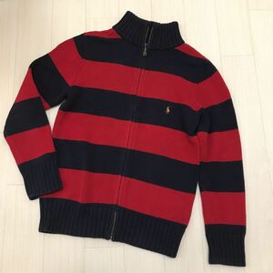 ラルフローレン POLO RALPH LAUREN ボーダーニット フルジップ　ボーダー　サイズ140