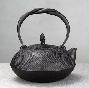 大容量鉄瓶 提梁壺★新品 茶道具対応 鉄やかん 鉄分補給 鉄びん 1600ml