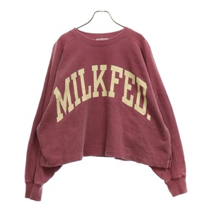 MILKFED. ミルクフェド PIGMENT DYE WIDE SWT ピグメント クルーネック ワイドスウェットトレーナー ピンク レディース 03194212