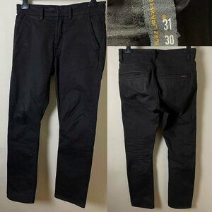 ★【美品 正規品 30,800円】NudieJeans ヌーディージーンズ SLIM ADAM スリム アダム コットン ストレッチ チノパン チノーズ パンツ W31