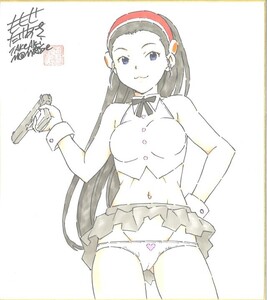 【サイン入】百瀬武昭直筆色紙「マイアミ☆ガンズ」　桜小路妖　天野ルウ　講談社　マガジンSPECIAL　アニメ　402A286