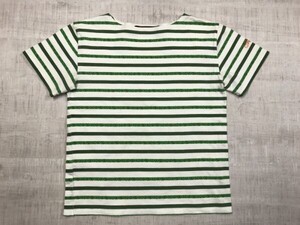 エフエーティー FAT ボートネック ボーダー ハイビスカス オールド ストリート 半袖Tシャツ メンズ TITCH 白緑