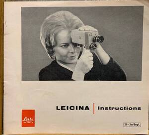 ライカ LEITZ LEICINA 1961年 使用説明書 英語版 全11ページ 大変貴重 