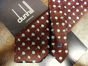 ★良品★3R05845【dunhill】ダンヒル「花 植物 柄」ネクタイ