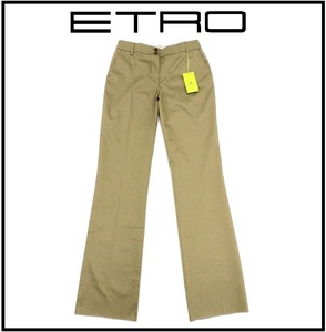 9万新品◆44【ETRO】エトロ 茶ベージュフレアストレッチパンツ