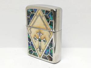 D2411-158A　ZIPPO/ジッポー　オイルライター　ARMOR SHELL/アーマーシェル CRS 片面 クローム　04年製【中古品】