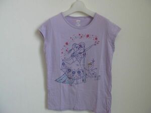 (58526)UNIQLO　ユニクロ　UT　キッズ　カットソー　Tシャツ　半袖　アナと雪の女王　パープル　150㎝　USED