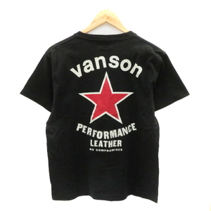 バンソン VANSON Tシャツ カットソー 半袖 M 黒 ブラック オフホワイト /YK32 メンズ