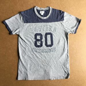 AMERICAN EAGLE OUTFITTERS アメリカンイーグル80 Tシャツネイビー×グレー XS