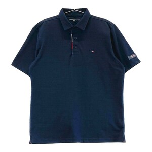 TOMMY HILFIGER GOLF トミー ヒルフィガーゴルフ 半袖ポロシャツ ロゴ総柄 ネイビー系 XL [240101315086] ゴルフウェア メンズ