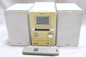 ■録再できたけどジャンク扱い！即決！SONY CMT-M35WM ホワイト CD MD カセット ウォークマン コンポ ソニー