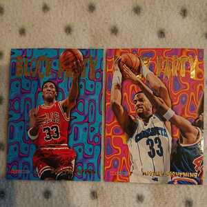 NBA カード ☆ 1995 HOOPS ☆ BLOCK PARTY 2枚セット ☆ SCOTTIE PIPPEN , ALONZO MOURNING ☆ スコッティ ピッペン アロンゾ モーニング