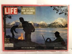 LIFE誌表紙広告切り抜き1ページ【OUTDOOR CAMPERS IN THE TETONS】アメリカ買い付け品ビンテージおしゃれインテリア