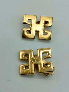 1円〜 GIVENCHY ジバンシィ イヤリング ロゴモチーフ ゴールド系 ゴールドカラー アクセサリー ジバンシー ヴィンテージ 服飾小物