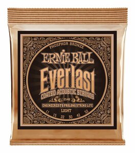 即決◆新品◆送料無料ERNIE BALL 2548 ×1 [11-52] Everlast Light Coated Phosphor Bronze アコースティックギター弦/メール便