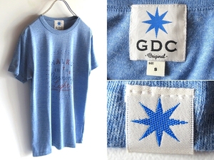 ネコポス対応 GDC ジーディーシー グランドキャニオン WALKS IN THE morning light プリント ロゴピスネーム Tシャツ 半袖 カットソー S